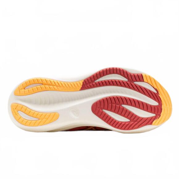 NEW ASICS women's gel nimbus 27 shoes in dark pink clay/orange glow - Picture 4 of 5